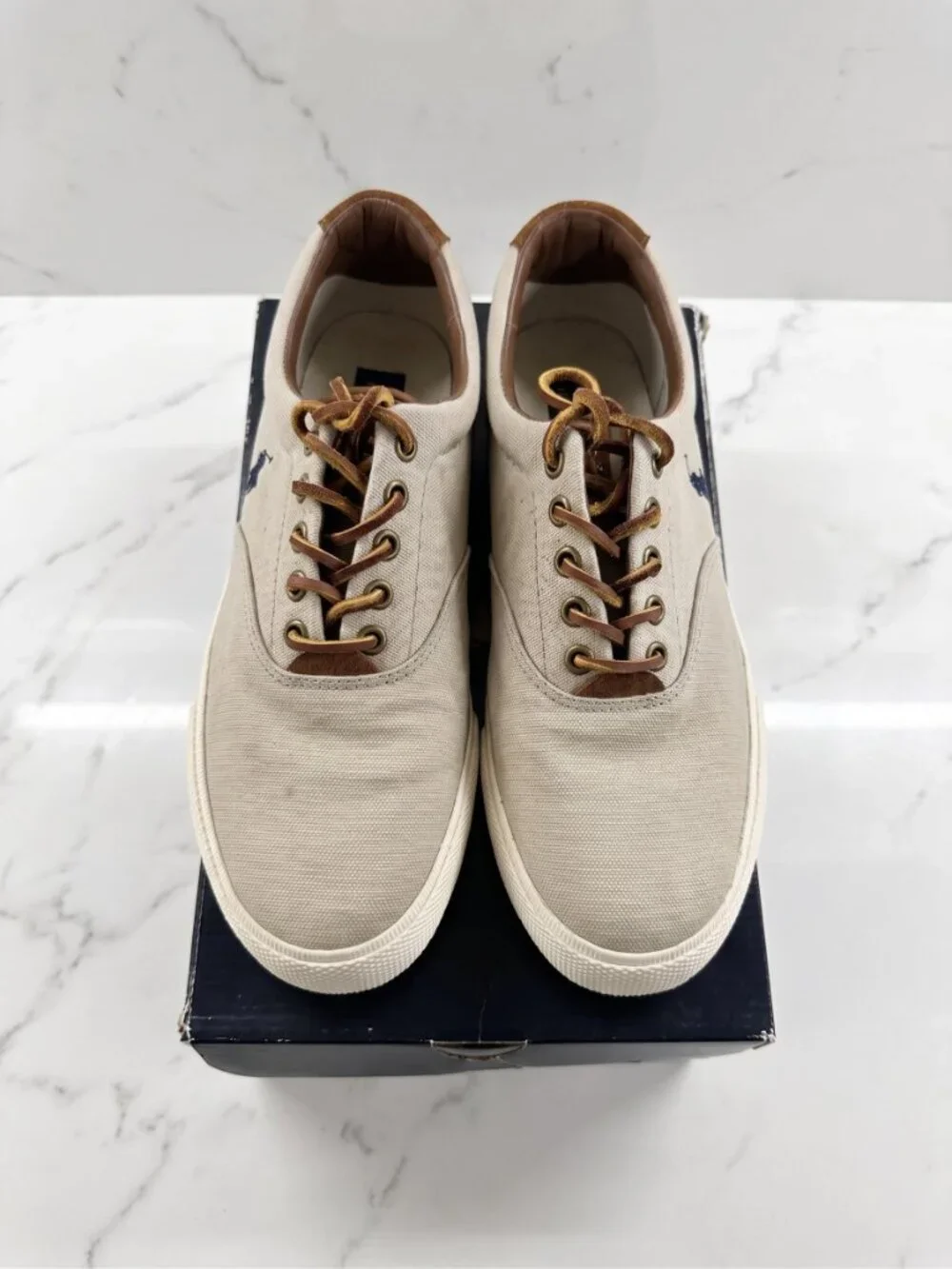 Polo Ralph Lauren Vaughn Low-Top Sneakers - Canvas & Suede Mens 9.5 D